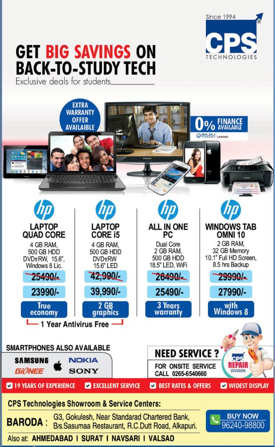 CPS Technology Showroom and Service Center Special Offer in Vadodara