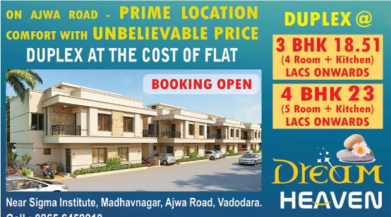 Dream Heaven 3BHK 4BHK Duplex in Vadodara – Booking Open