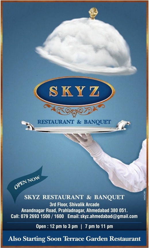 SKYZ Terrace Garden Restaurant and Banquet Hall at Prahladnagar Ahmedabad