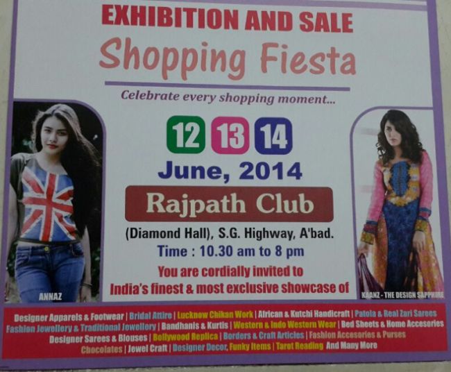 Shopping Fiesta Exhibition and sale at Rajpath Club in Ahmedabad