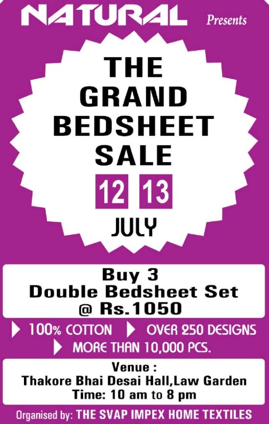 The Grand Bed Sheet Sale Ahmedabad on July 2014
