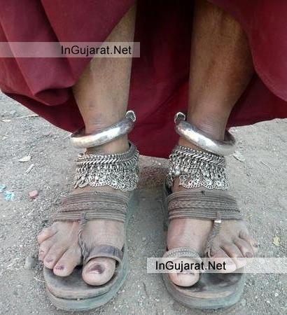 Traditional Gujarati Ornaments on Kutchi Womens Feet