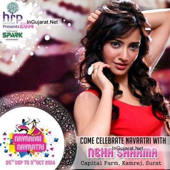 Neha Sharma in Surat - Take Part in 2014 Navratri at NAVRANG NAVRATRI with Bollywood Actress in Surat