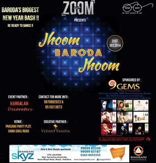 Jhoom BARODA Jhoom New Year Bash Party 2015