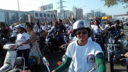 Women Bike Rally in Ahmedabad by NAV GUJARAT SAMAY for Women’s Day 2015 Celebration